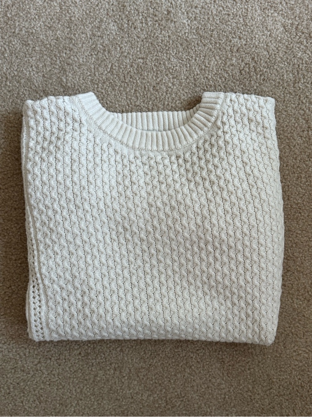 A New Day Cream Textured Cable Knit 2x Sweater